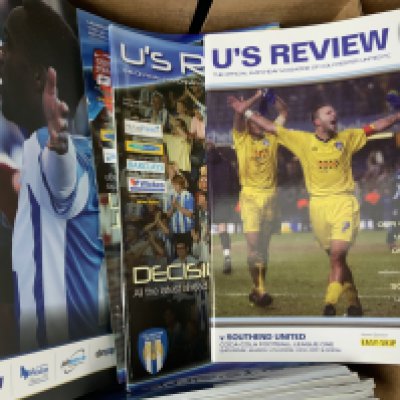 Colchester United Football Programmes: Box of excellent condition modern home programmes with instructions to sell.