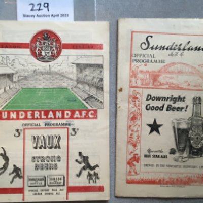 Sunderland Home Football Programmes: 47/48 Grimsby + 53/54 Charlton. Very good. (2)