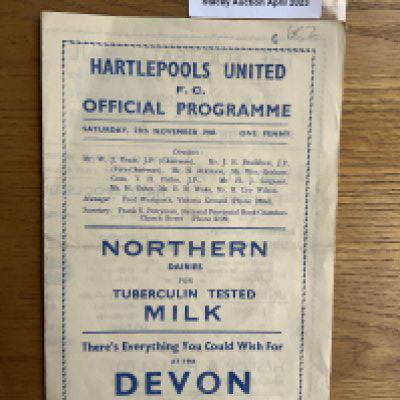 48/49 Hartlepool United v Chester FA Cup Football Programme: Good condition with no team changes. Number written to border.