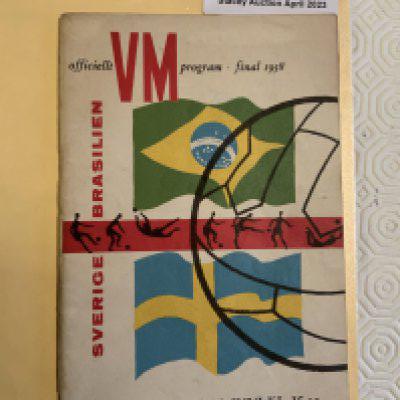 1958 World Cup Final Sweden v Brazil Football Programme: Very good condition with no team changes.