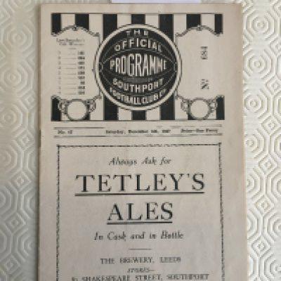 37/38 Southport v New Brighton Football Programme: Excellent condition league programme with no team changes.