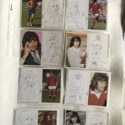 George Best Colouring Football Picture Cards: Smiths Crisps rare colouring cards in excellent condition with no writing or colouring. 8 cards from the set of 20.