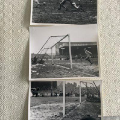1963 Coventry City v Manchester United FA Cup Press Photos: just over 8 x 6 inches each with press stamps to rear and in depth hand written annotations. From the season Man Utd won the FA Cup.