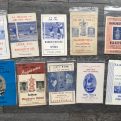 Manchester United FA Cup Final + Semi Final Pirate Programmes: Very good condition to include two different 1948 finals plus semi finals v Fulham Tottenham Southampton and Everton. (10)