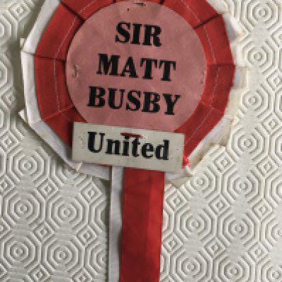 Matt Busby Signed Manchester United Headed Paper: Manchester United headed paper with the only message being To John Milton best wishes Matt Busby in blue biro. C/W a rosette stating Sir Matt Busby United.