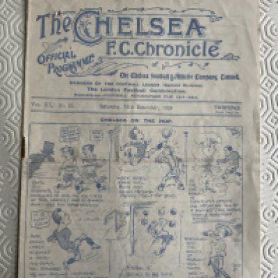 24/25 Chelsea v Middlesbrough Football Programme: Fair condition with no team changes. League match with light fold and two pin holes.