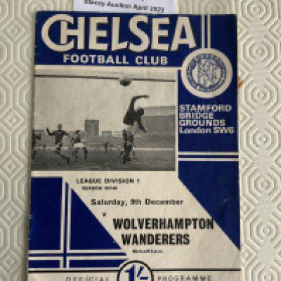 67/68 Chelsea v Wolves Postponed Football Programmes: Very rare dated 9 12 1967. Please note the middle page (9 - 12) is missing. This happens with the rare Chelsea home postponed programmes of the day as instead of pulping the printers took the centre page out. Good condition with no writing.