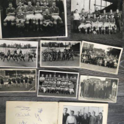 Watford Football Press Photo Collection: All sizes and all eras and a must view. Includes postcard size 1925 team waiting for bus, 55/56 Juniors and other old photos of training and team groups. Lots of 60s and 70s match action with many team groups. The majority have press stamps and often annotations. A couple are not press photos. (Est 100)