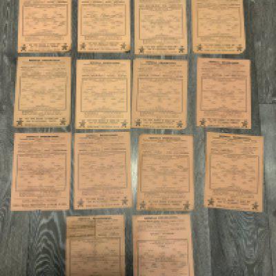 44/45 Tottenham Home Football Programmes: 12 league matches plus West Ham Cup and Arsenal Friendly. Fair/good. (14)