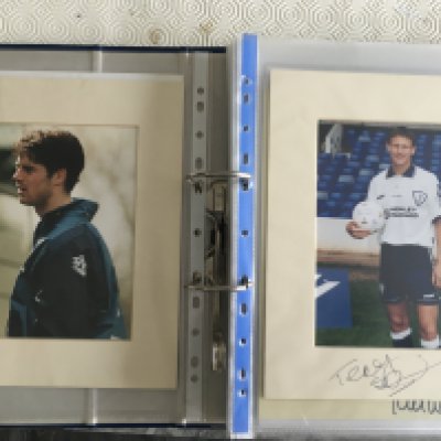 Tottenham + Other Club Signed Football Photo Collection: Hand signed with a handful having dedication by Ginola Sherwood Taricco Anderton Walker and more. There are also large white pages to include Newcastle players Ketsbaia Solano Glass, West Hams Foe Di Canio Ferdinand Keller Ruddock J Cole Hislop Pearce and Lampard. Good Leeds content often from around 25 years ago. Various size photos a few magazine pictures and A4 pages. (77)