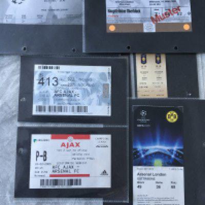 Arsenal Away European Football Tickets: 71/72 Ajax, 93/94 Standard Liege and others from 98/99 onwards. (15)