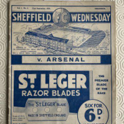 34/35 Sheffield Wednesday v Arsenal Football Programme: Very good condition with no team changes. League match from season Arsenal were champions.