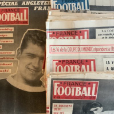 1950s France Football Newspapers: From 1953 to 1958 covering French and other Countries Football. 35 full newspapers.