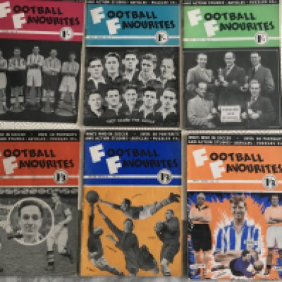 Football Favourites Early 50s Complete Booklets: Complete set of 6 with book 1 having a small cutting removed inside. C/W a further set of 6 Football Favourites and Personalities. Good. (12)