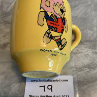 1966 World Cup Willie Tea Cup: Rare yellow in colour featuring a bright WC Willie. Underneath states Football Association Washington Pottery Stoke. Stunning condition.