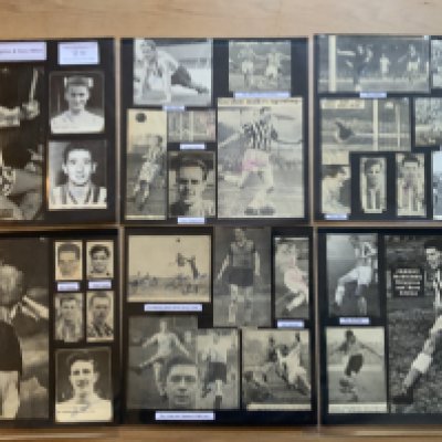 Brighton + Hove Albion 1940s 1950s 1960s Football Autograph Collection: Stunning private collection all pre 1970 from various publications. All signatures are identified and laid down with photo corners on 12 x 12 inch card and easily removable. 30 pages to include 3 fully signed team groups, 3 signed autograph pages and 167 various sized pictures to include 11 A4. 102 different player signatures including Alex Dawson, Dave Sexton, Adrian Thorne, Eric Gill, Howard Wilkinson, Billy Lane, John Shepherd, Bill Curry, Jimmy Collins, Dave Turner, Kit Napier, Bobby Smith, Ken Bennett, Charlie Livesey etc. (290+)