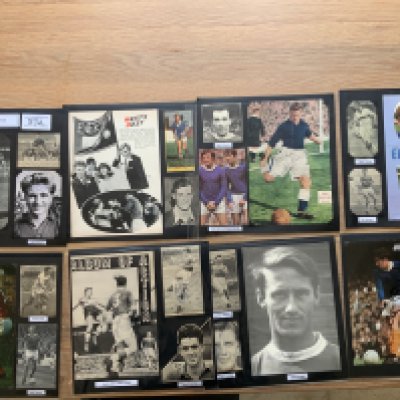 Everton 1940s 1950s 1960s Football Autograph Collection: Stunning private collection all pre 1970 from various publications. All signatures are identified and laid down with photo corners on 12 x 12 inch card and easily removable. 82 pages to include 4 fully signed team groups, 17 signed trade cards, 6 autograph pages including 1962/63 Division One Champions with 27 autographs, a signed programme 1961/62 and 302 various sized pictures to include 45 A4. 126 different player signatures including Barry Rees, Alex Young, Ted Sagar, Harry Catterick, Tommy Lawton, Alan Ball, Tony Kay, Johnny Morrissey, Bobby Collins, Mike Trebilcock, Roy Vernon, Tommy G Jones, Joe Mercer, Dave Hickson , George Burnett, Oscar Hold, Ted Buckle, Roger Kenyon, Stuart Shaw, Alex Scott etc. (550+)