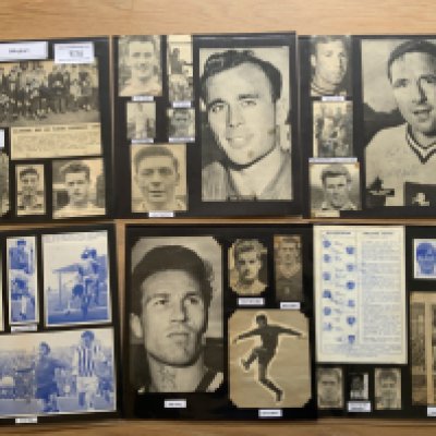 Gillingham 1940s 1950s 1960s Football Autograph Collection: Stunning private collection all pre 1970 from various publications. All signatures are identified and laid down with photo corners on 12 x 12 inch card and easily removable. 24 pages to include 5 fully signed team groups, 4 signed autograph pages, 1 signed programme, 1 original signed press photo and 116 various sized pictures to include 5 A4. 104 different player signatures including Charlie Marks, Vic Niblet, Dick Tydeman, David Peach, Ron Saunders, Mel Machin, Tommy Rigg, Brian Yeo, Gordon Riddick, Pat Terry, Brian Gibbs, Derek Bellotti, Don Campbell etc. (370+)