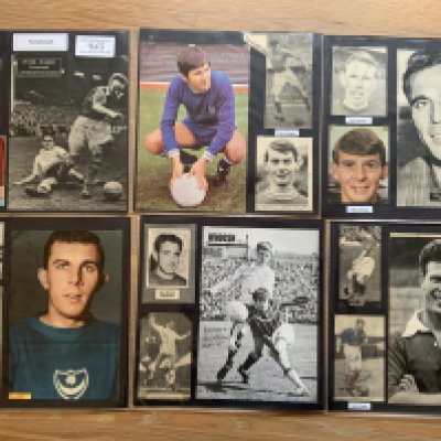 Portsmouth 1940s 1950s 1960s Football Autograph Collection: Stunning private collection all pre 1970 from various publications. All signatures are identified and laid down with photo corners on 12 x 12 inch card and easily removable. 35 pages to include 2 fully signed team groups, 3 signed autograph pages, 3 signed original press photos and 160 various sized pictures to include 17 A4. 98 different player signatures including Ernie Butler, Ike Clarke, Bert Barlow, Ray Crawford, Marcel Galliard, Harry Harris, Mike Trebilcock, Norman Uprichard, Ray Pointer, Gordon Dale, Ray Hiron, Albert McCann, Derek Dougan etc. (250+)