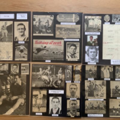 Port Vale 1940s 1950s 1960s Football Autograph Collection: Stunning private collection all pre 1970 from various publications. All signatures are identified and laid down with photo corners on 12 x 12 inch card and easily removable. 23 pages to include 2 fully signed team groups, 3 signed autograph pages, a signed original press photo and 118 various sized pictures to include 6 A4. 106 different player signatures including Tom Cheadle, John James, Stan Steele, Roy Sproson, Brian Horton, Ken Hancock, Jackie Mudie, Sammy Chapman, John Nicholson, Peter Taylor, John Poole, Eddie Baily, Cyril Done, Billy Bingham etc. (260+)