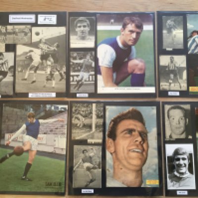Sheffield Wednesday 1940s 1950s 1960s Football Autograph Collection: Stunning private collection all pre 1970 from various publications. All signatures are identified and laid down with photo corners on 12 x 12 inch card and easily removable. 44 pages to include 3 fully signed team groups, 3 signed autograph pages, 6 signed original press photos and 177 various sized pictures to include 28 A4. 103 different player signatures including Albert Quixall, Alan Warboys, Brian Hill, Jackie Sewell, Jack Whitham, Jim McCalliog, David Layne, Peter Swan, Tony Kay, Tommy Craig, Hugh Swift, Clarrie Jordan, Derek Dooley, Alan Finney etc. (280+)