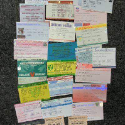 West Ham Football Tickets: Includes two 63/54 home v Huddersfield FA Cup both with score written. C/W 1975 FA Cup at Arsenal and some ,mainly away, tickets from the 90s. (27)