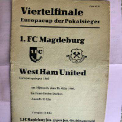 65/66 Magdeburg v West Ham Football Programme: ECWC cup programme in good condition with no team changes.
