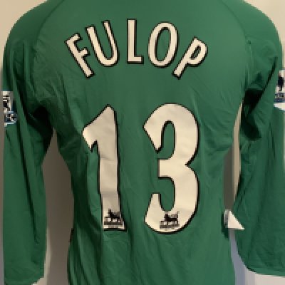 Tottenham 2005 - 2006 Match Issued Goalkeeper Football Shirt: Green long sleeve with Premiership badging to arms and number 13 Fulop to rear.