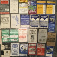 60/61 League Cup Football Programme Collection: Superb collection from the competitions first season. Includes home matches for Rotherham Darlington Bristol Rovers Aldershot Bristol City Leicester Portsmouth Derby Watford Rochdale QPR Crewe Plymouth Reading Ipswich Colchester Cardiff Coventry Tranmere Brentford and Burnley. Includes Manchester United aways at Exeter and Bradford City and a hard to obtain Preston v Peterborough single sheet. Excellent condition. (27)