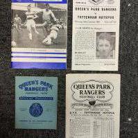 QPR Football Memorabilia: Two home programmes v Tottenham 64/65 SJFC Final and 67/68 probably SECounties League dated 16 10 67. C/W handbooks for 50/51 and 61/62. Very good. (4)