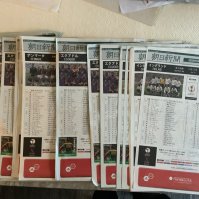 2002 World Cup Large Poster Programmes: Unwritten and not folded large sheets with duplication brought back by vendor from Korea and Japan. Mainly quantities of England matches. (98)