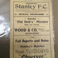 1921 - 1922 Accrington Stanley v Tranmere Rovers Football Programme: Very good condition with no team changes. Rusty staple holding firm and date written to cover. First season in the league for Accrington.