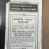 30/31 Barrow v Darlington Football Programme: League programme with no team changes. Piece of border out of programme throughout and staple missing. See online picture.