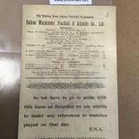 1911 - 1912 Bolton Wanderers v Liverpool Football Programme: Very good condition league match with no team changes. Professional spine repair.