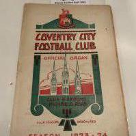 1923 - 1924 Coventry City v Crystal Palace Football Programme: Good condition league programme with no team changes. Very hard to obtain.