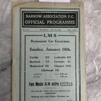 1937 - 1938 Barrow v Halifax Town Football Programme: Very good condition 8 pager with no team changes. Tiny pen mark to corner border.