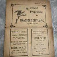 1927 - 1928 Bradford City v New Brighton Football Programme: Fair/good condition with no team changes. Small tear on fold near staple.