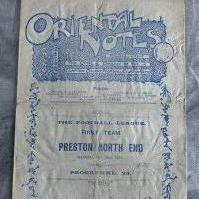 1927 - 1928 Leyton Orient v Preston Football Programme: Fair condition with no team changes. Tiny tear to fold and creasing.