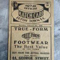 1927 - 1928 Luton Town v Watford Football Programme: Excellent condition with no team changes.