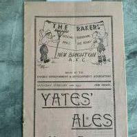 1936 - 1937 New Brighton v Halifax Town Football Programme: Good condition with no team changes. Score, scorers and attendance written inside. Light fold. Rusty staples removed not rotted away.