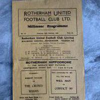 1938 - 1939 Rotherham v Oldham Athletic Football Programme: Excellent condition with no team changes. Lightly pencilled half times.