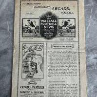 1929 - 1930 Walsall v Coventry City Football Programme: Good condition with no team changes. Light folding and staple removed not rotted away.