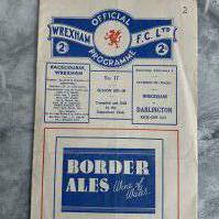 1937 - 1938 Wrexham v Darlington Football Programme: Very good condition with no team changes. The number 2 written to border of cover.