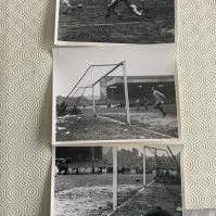 1963 Coventry City v Manchester United FA Cup Press Photos: just over 8 x 6 inches each with press stamps to rear and in depth hand written annotations. From the season Man Utd won the FA Cup.
