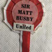 Matt Busby Signed Manchester United Headed Paper: Manchester United headed paper with the only message being To John Milton best wishes Matt Busby in blue biro. C/W a rosette stating Sir Matt Busby United.