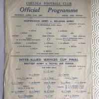 1941 Norway v Belgium Army Football Programme: Played at Chelsea. Single sheet with folding in good condition with no team changes. Doubles up as British Army v Royal Air Force.