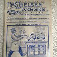 1911 - 1912 Chelsea Reserves v Reading + Tottenham Football Programme: Eight pager ex bound with covers in excellent condition and no team changes. Easter programme covering both South Eastern League matches. (1)