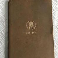 Football Association Jubilee Banquet Menu 1863 - 1913: 50 year anniversary held at The Kings Hall Holborn London. Leather bound in depth menu with vast list of guests inside the 28 page booklet. Each guest had their name embossed to cover.