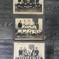 1911 Uruguay Original Football Team Photos: Three different photos stuck down to card with hand written annotations underneath. Photos good and borders fair. All measuring around 11 x 9 inches. 112 year old original items. (3)