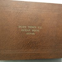Bury Town Football Scrapbook 1959 - 1960: Title is the exact words embossed on what was possibly the clubs own scrapbook. Inside cover has 14 autographs of the players and the rest has concise 1st team and reserves match reports plus programmes.